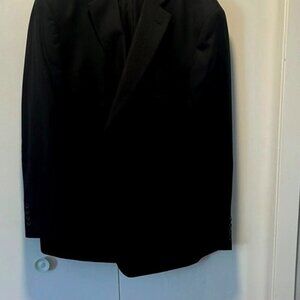 Black Tailored Suit Jacket With Notched Lapels